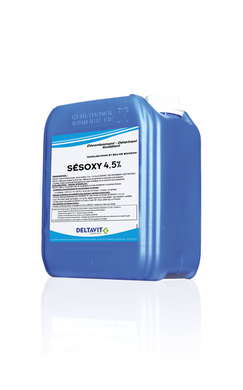 Bidon 5 kg Sesoxy 4,5%, décontaminant, détartrant, acidifiant