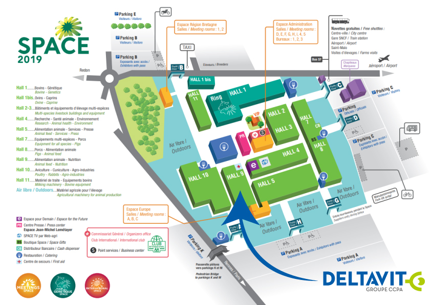 plan général du SPACE 2019 avec le stand de Deltavit