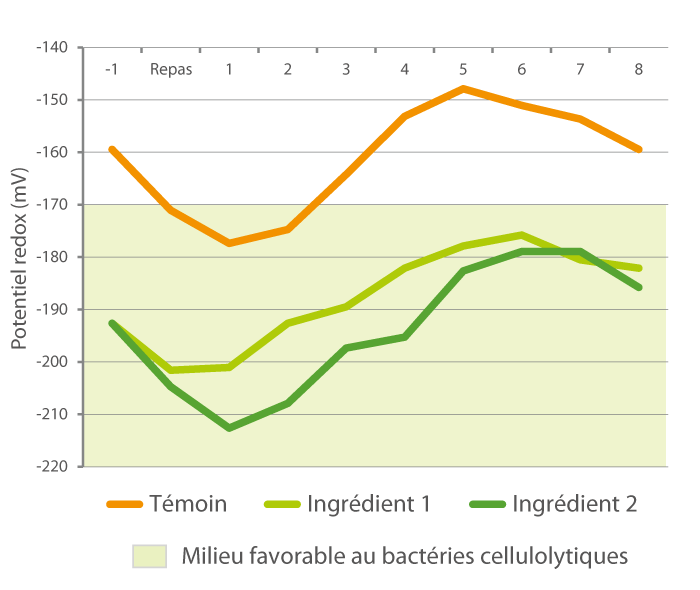 Graphique : Création d'un milieu favorable pour les bactéries cellulolytiques